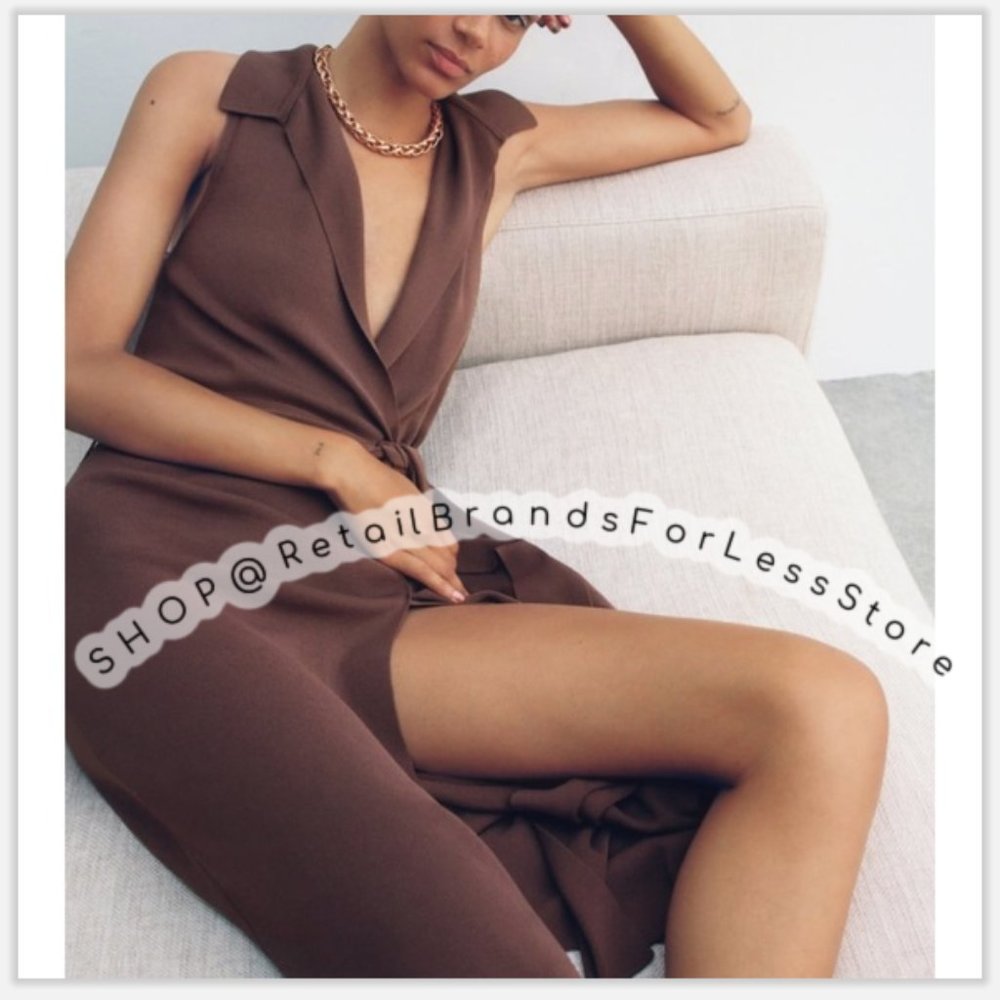 ZARA Bandage Knit Wrap Belted Long Maxi Dress-Cardigan